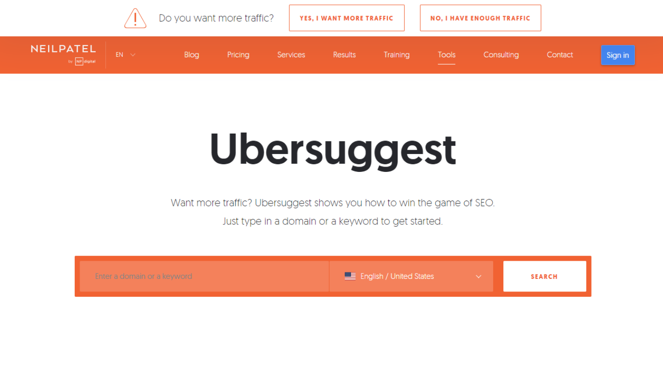 Ubersuggest Off-page Seo Tool